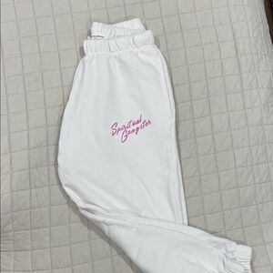 Spiritual Gangster White and Pink women’s Joggers